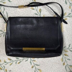 J. Crew Claremont Crossbody Leather Purse Black Style 06117 Shoulder Bag